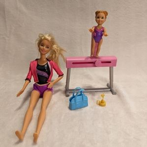 Barbie Gymnastics Coach & Student Balance Beam Playset